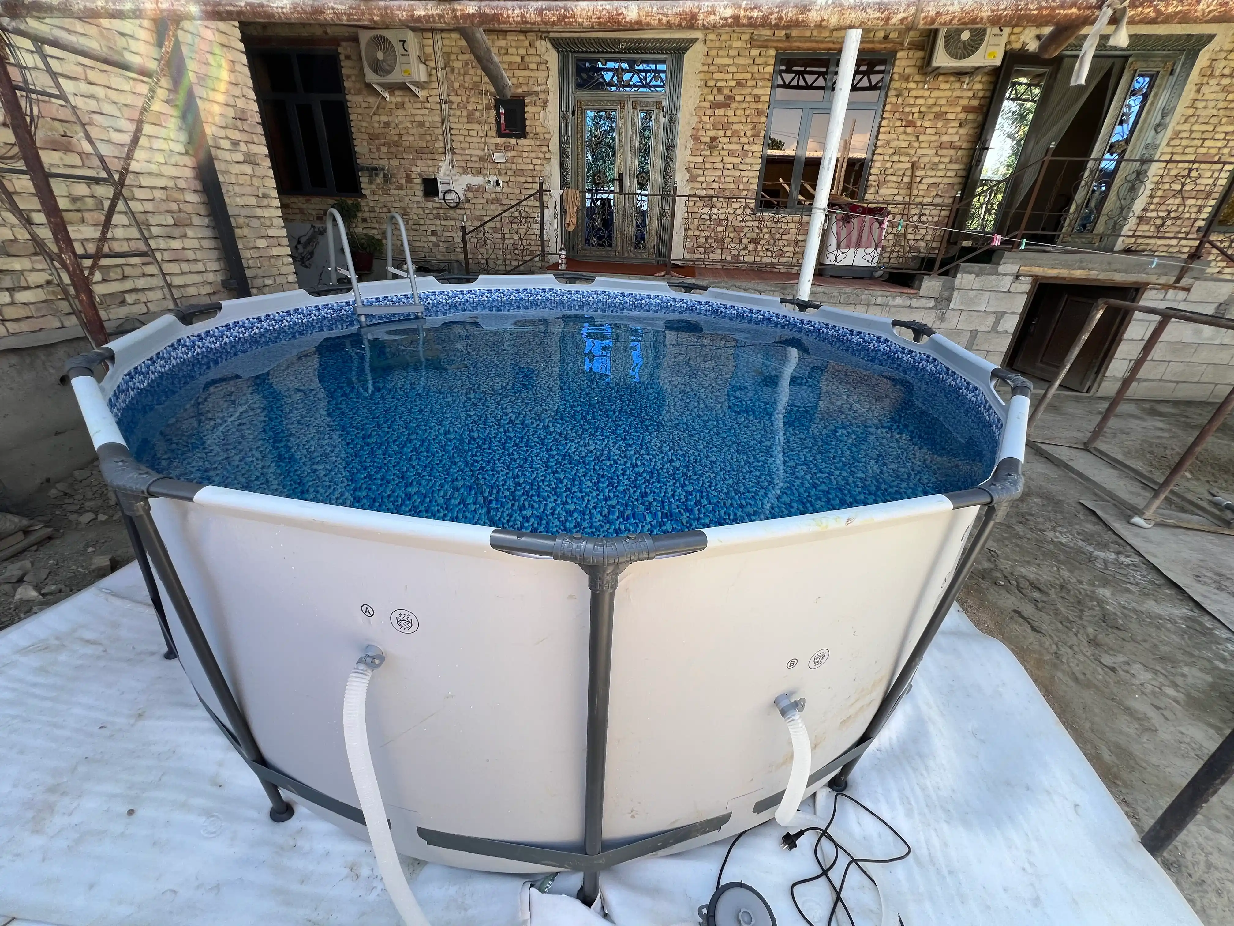 Karkasli basseyn / hovuz / Bestway Steel Pro Max 56420 / yumaloq 366 sm / PVX / oq