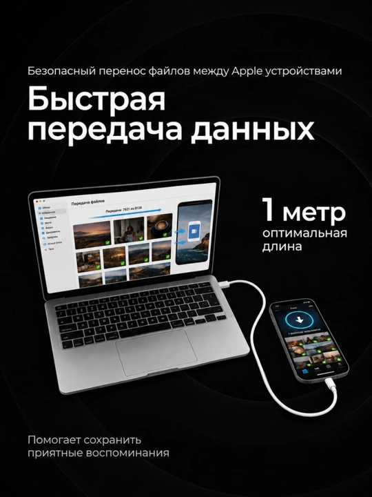 Кабель для iPhone 20W — быстрая зарядка, Type-C to Lightning, зарядный кабель для iPhone