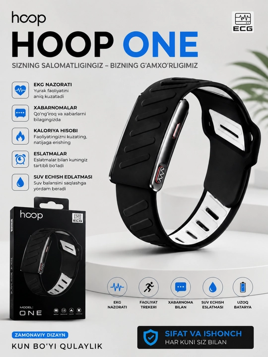 Smart Bracelet — aqlli fitness bilaguzuk ECG, SpO₂, uyqu va yurak urishi