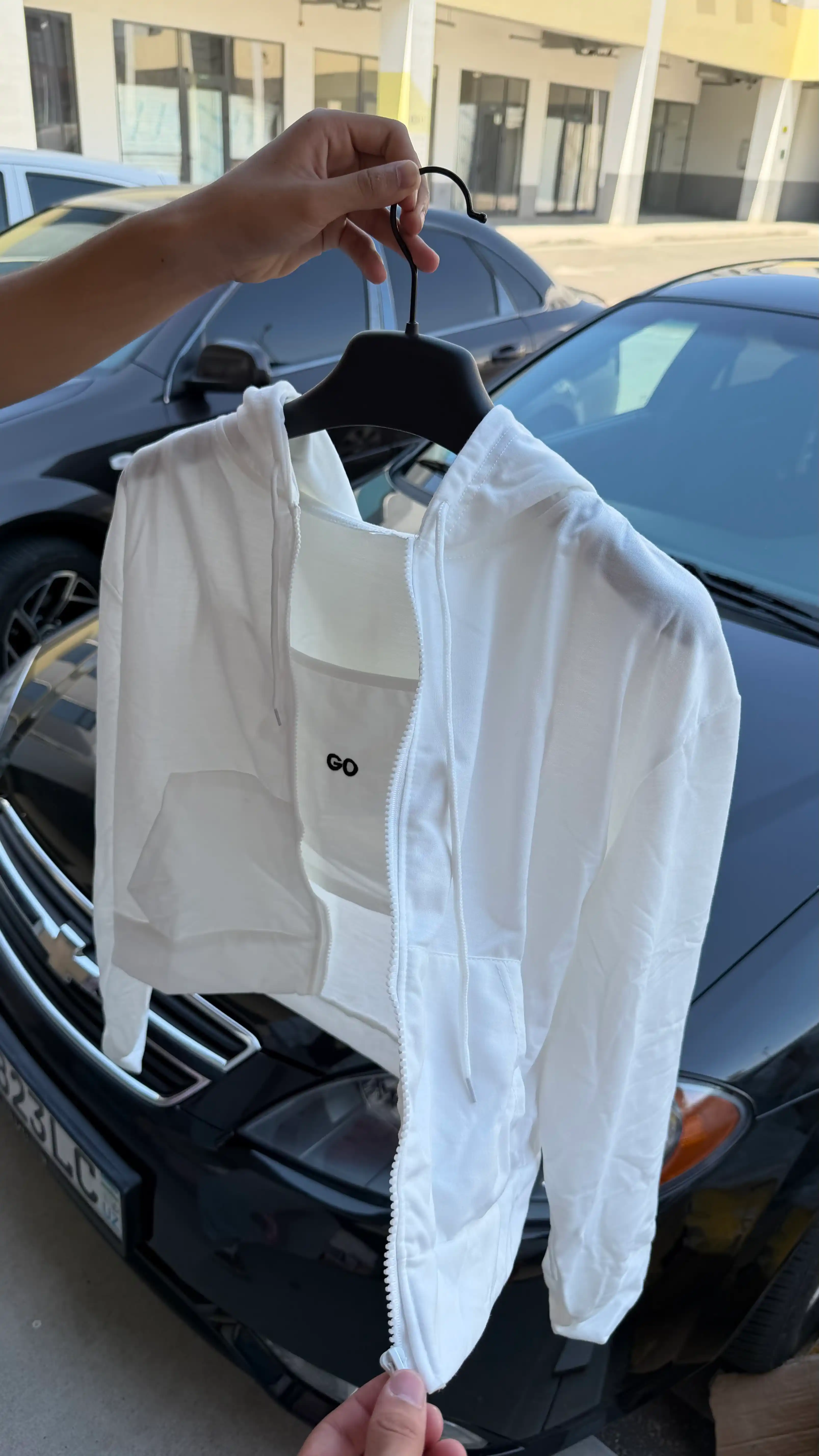 Ayollar uchun, 3 qismli sport kostyum Troyka – Zip, xudi, top va jogger shim