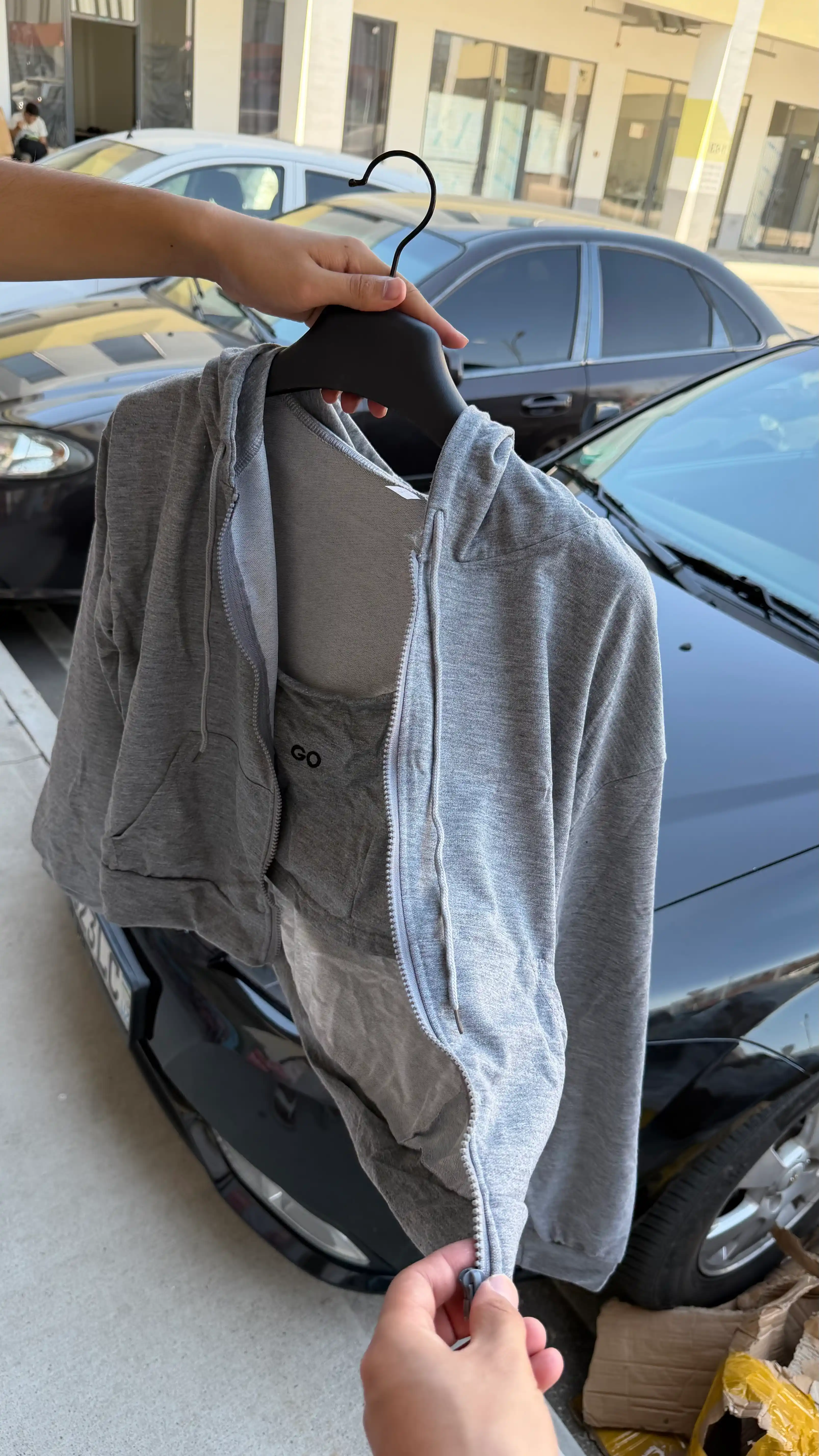 Ayollar uchun, 3 qismli sport kostyum Troyka – Zip, xudi, top va jogger shim