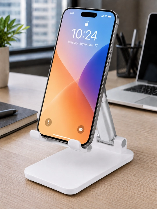 Telefon va planshet uchun universal buklanadigan, sozlanadigan stol usti ushlagich