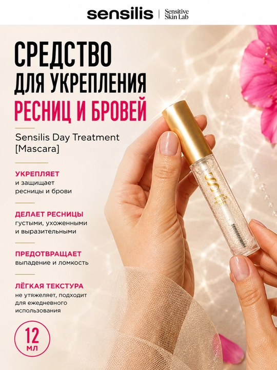 Средство для укрепления ресниц и бровей Sensilis Day Treatment Mascara, 12 мл