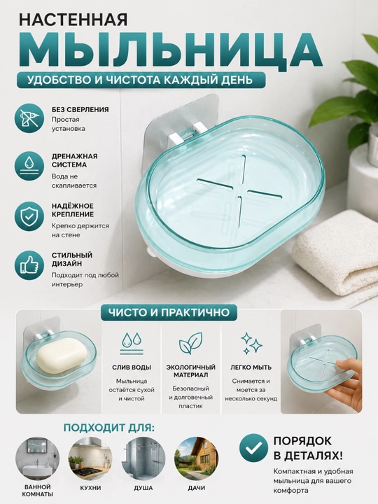 Мыльница, для кухни и ванной - 