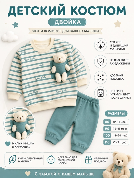 Детский комплект для мальчика, 2 года - 