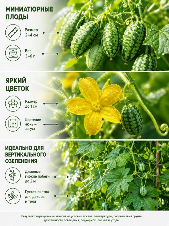 Melotriya tarvuz bodringi, Urug‘lar, 20 dona, manzarali o‘simliklar urug‘lari, sabzavot urug‘lari