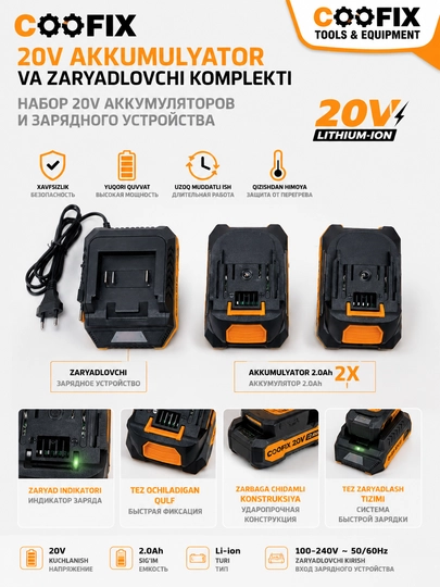 COOFIX | akkumulyatorli havo changyutgichi, havo changyutgichi 20V elektr havo puflagichi