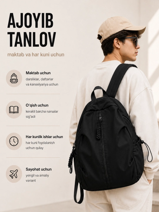 Maktab ryukzagi, ayollar, erkaklar, noutbuk uchun, sumka, maktab uchun portfel