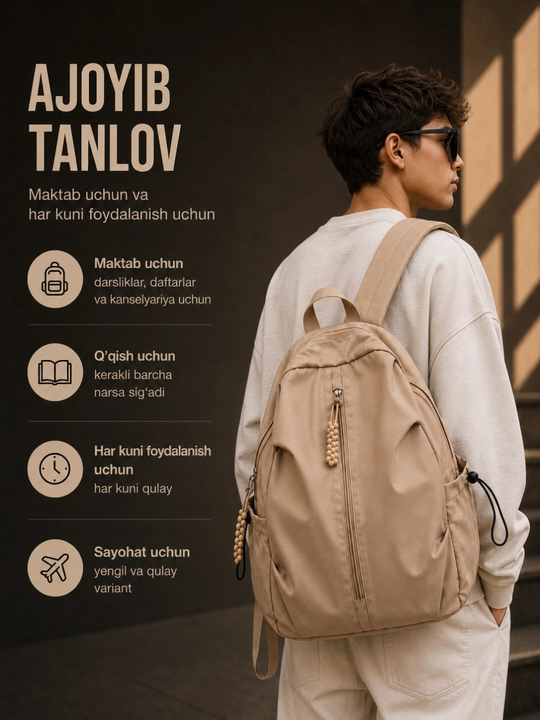 Maktab ryukzagi, ayollar, erkaklar, noutbuk uchun, sumka, maktab uchun portfel