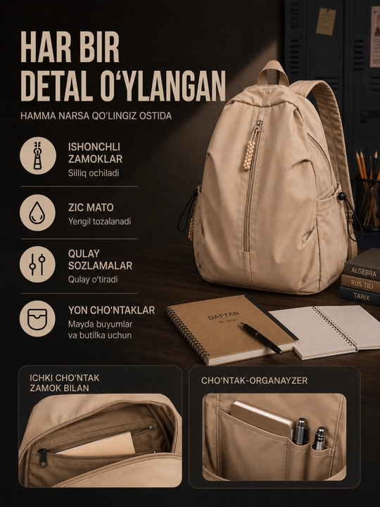 Maktab ryukzagi, ayollar, erkaklar, noutbuk uchun, sumka, maktab uchun portfel