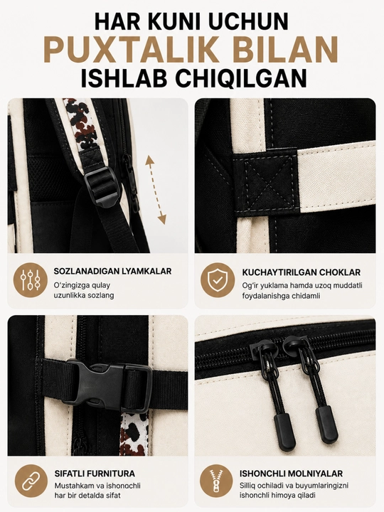 Ryukzag Maktab uchun 5 tasi 1 da, o‘quvchi sumkasi, penal, shopper, xaltacha, kosmetichka