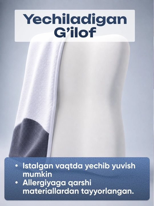 Bo‘yin va yelka uchun Memory Foam anatomik ortopedik yostiq