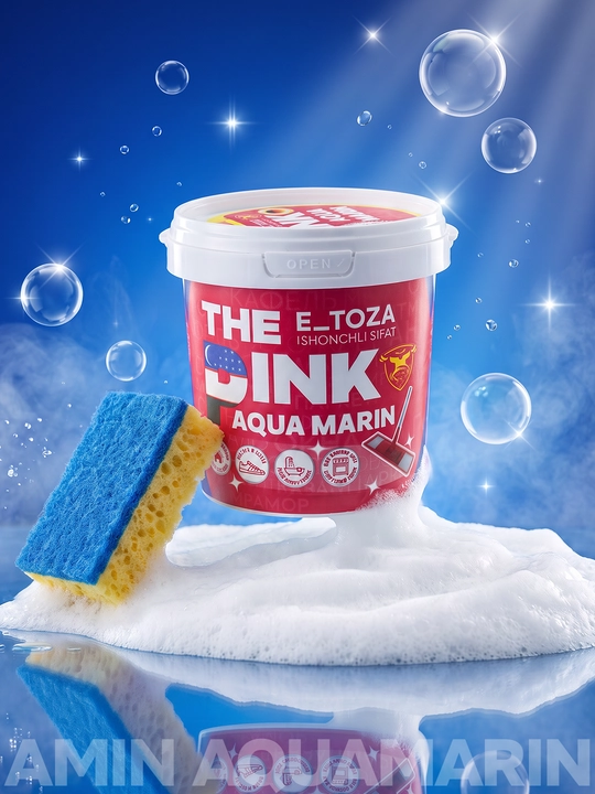 Чистящая паста, THE PINK, AQUA MARIN, универсальное средство для удаления пятен, 400 грамм