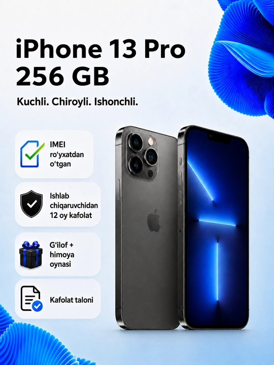 Apple iPhone 13 Pro —  процессор A15 Bionic, Face ID, SIM + eSIM зарегистрированы - 
