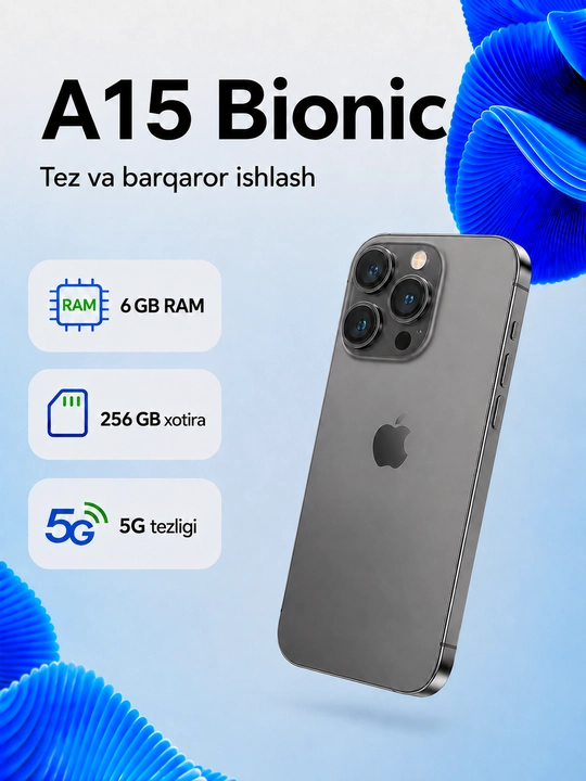 Apple iPhone 13 Pro —  процессор A15 Bionic, Face ID, SIM + eSIM зарегистрированы