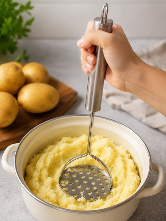 Kartoshka pyuresi va sabzavotlar uchun press-tolqushka, oshxona anjomi