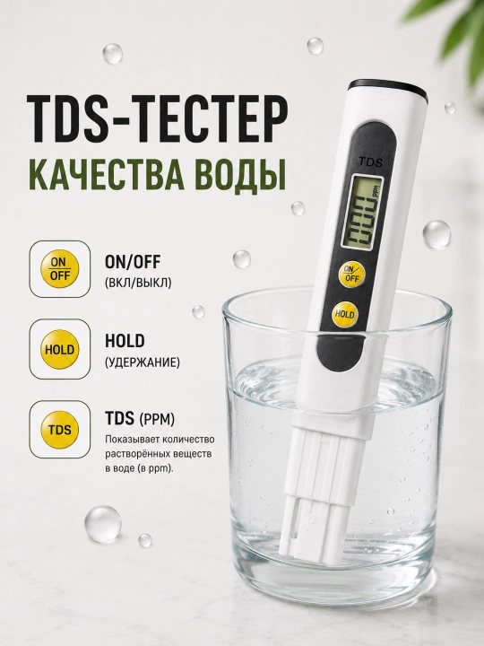 Тестер для воды, измеритель качества воды, TDS meter - 