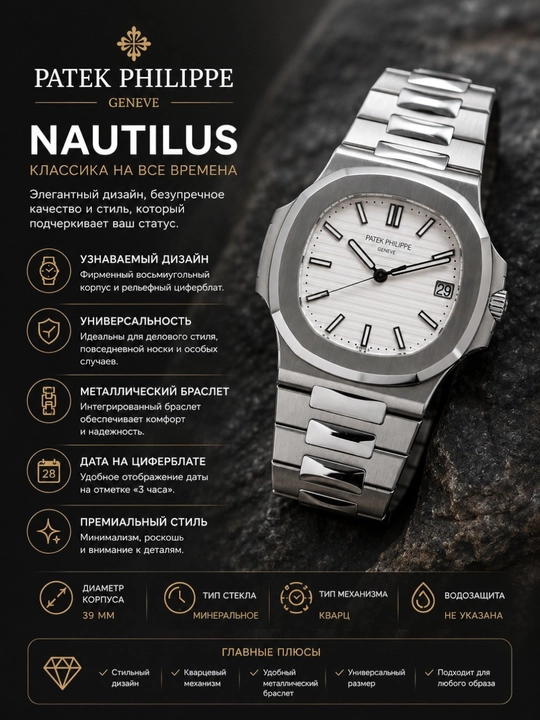 Patek Philippe Nautilus — классические наручные часы - 