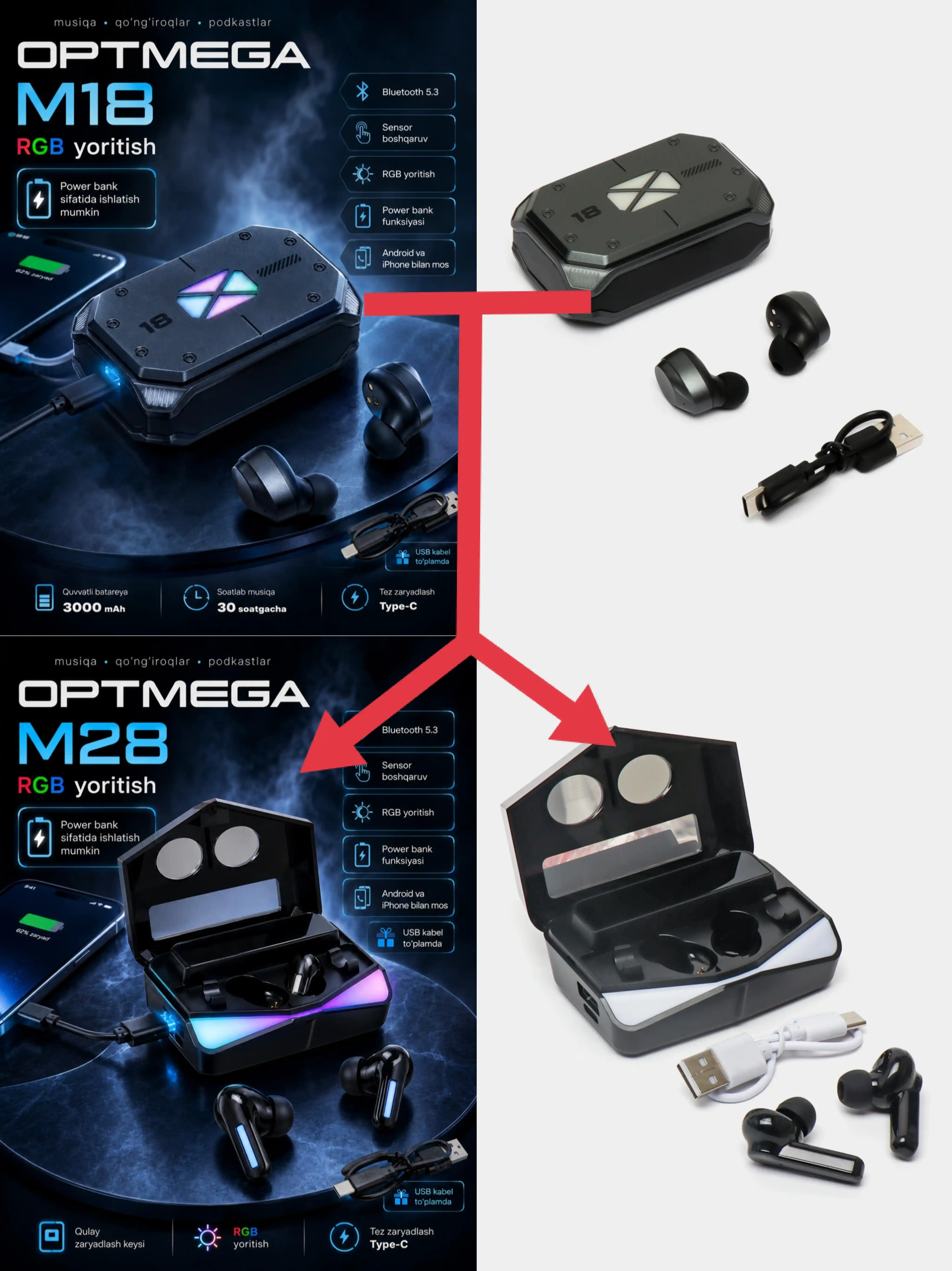 Simsiz Naushniklar APods Pro, pods 3, pro 5, max, M10, AIR 31