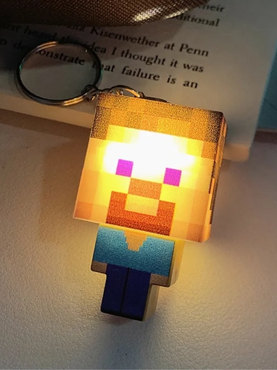 Брелок Minecraft, Стив и Алекс, кубический брелок для ключей, рюкзака и сумки