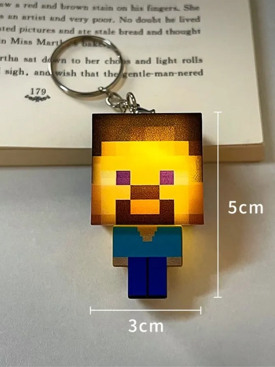 Брелок Minecraft, Стив и Алекс, кубический брелок для ключей, рюкзака и сумки
