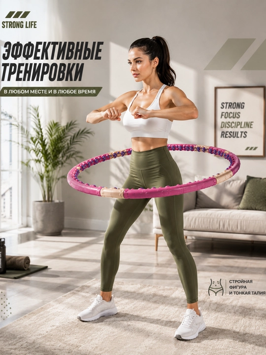 Magnit elementli Dynamic Hoop JS-6012 massaj halqasi, yig‘iladigan