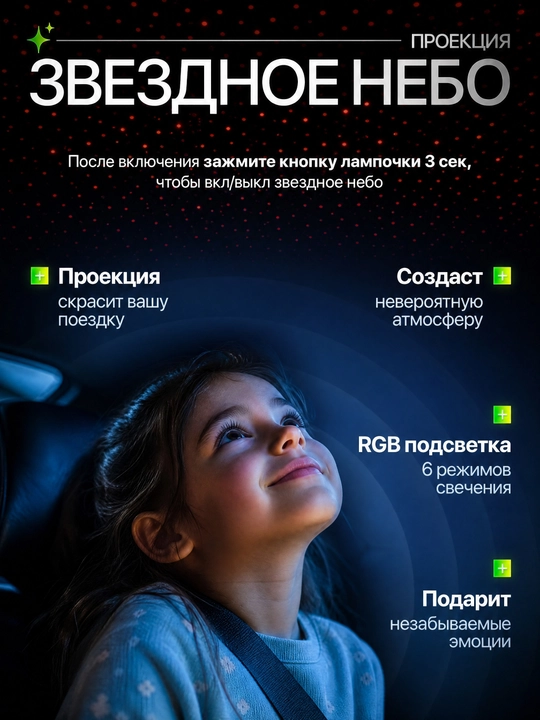 Ароматизатор в машину, автопарфюм диффузор с проекцией звездного неба, набор