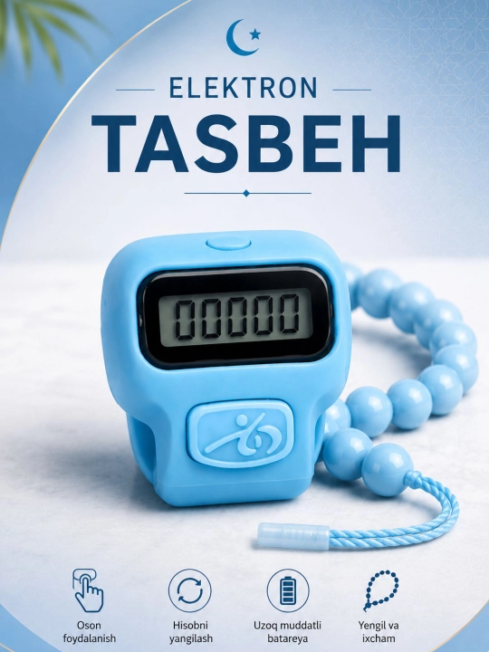 Tasbeh, zikr uchun elektron tasbeh, musulmon tasbehi