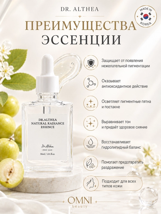 Сыворотка для лица Dr.Althea 345, витамин С, ретинол, ниацинамид, aqua, осветляющая