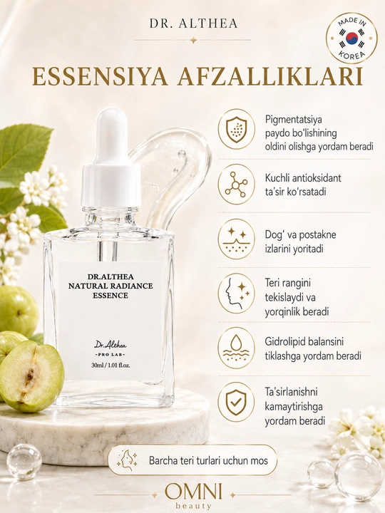 Сыворотка для лица Dr.Althea 345, витамин С, ретинол, ниацинамид, aqua, осветляющая
