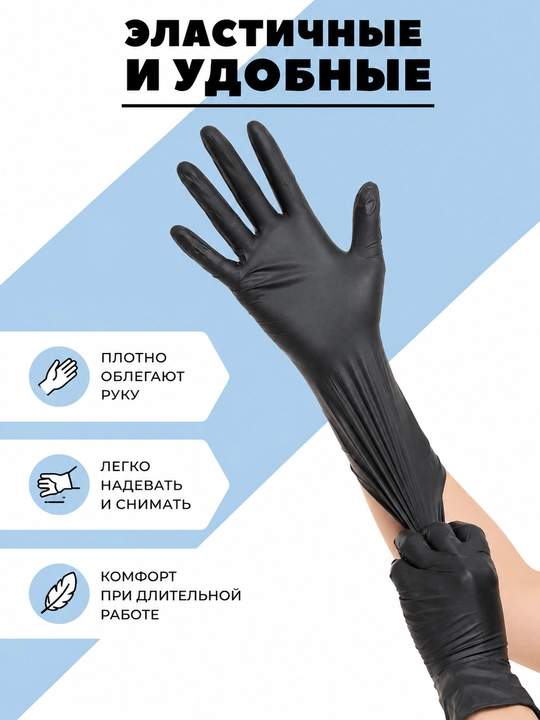 Одноразовые перчатки Unigloves, нитриловые, неопудренные, 100 шт