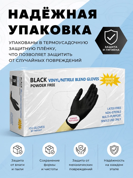 Одноразовые перчатки Unigloves, нитриловые, неопудренные, 100 шт