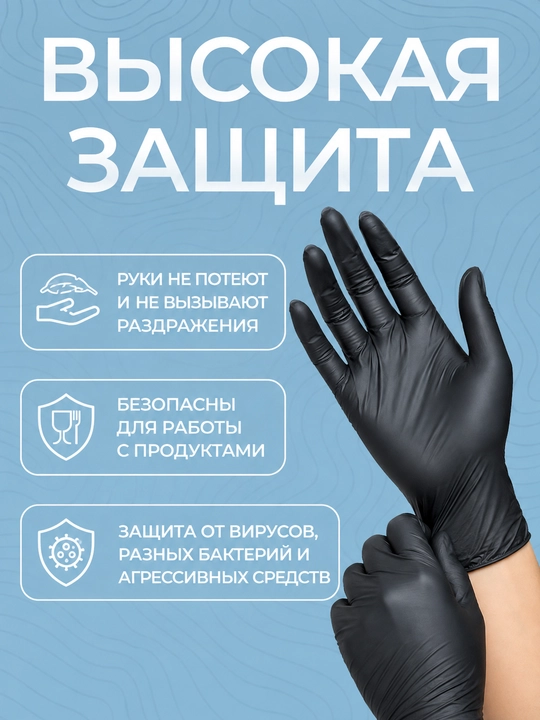 Одноразовые перчатки Unigloves, нитриловые, неопудренные, 100 шт