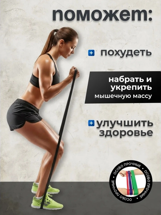 Резинка для фитнеса, латексная, универсальная, для тренировок, сопротивление 2 - 104 кг