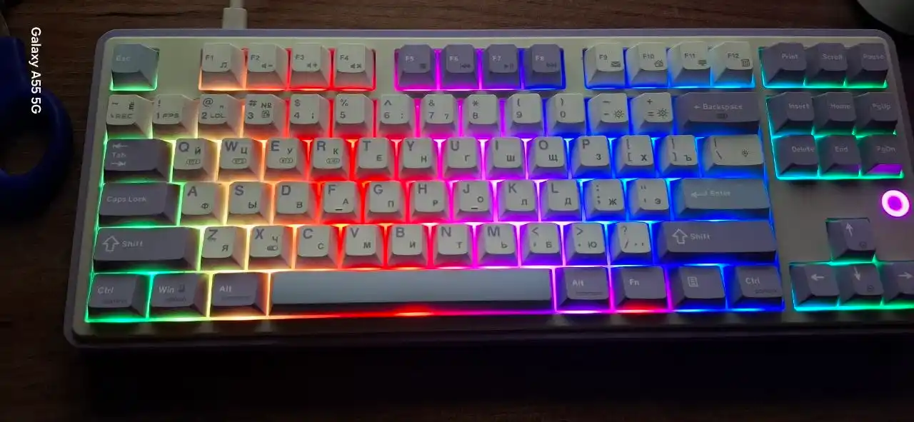 Mexanik O'yin Klaviatura AJAZZ AK870, Simsiz, Bluetooth, RGB, 87 Tugma, 4000mAh, Hot-Swap
