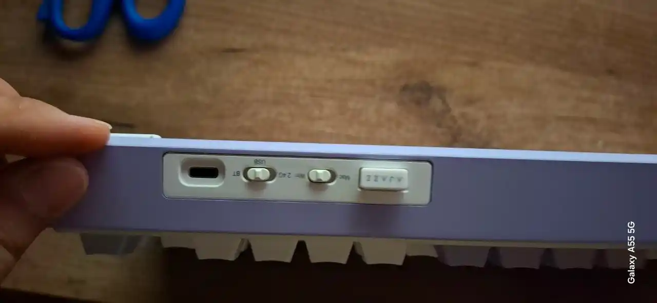 Mexanik O'yin Klaviatura AJAZZ AK870, Simsiz, Bluetooth, RGB, 87 Tugma, 4000mAh, Hot-Swap