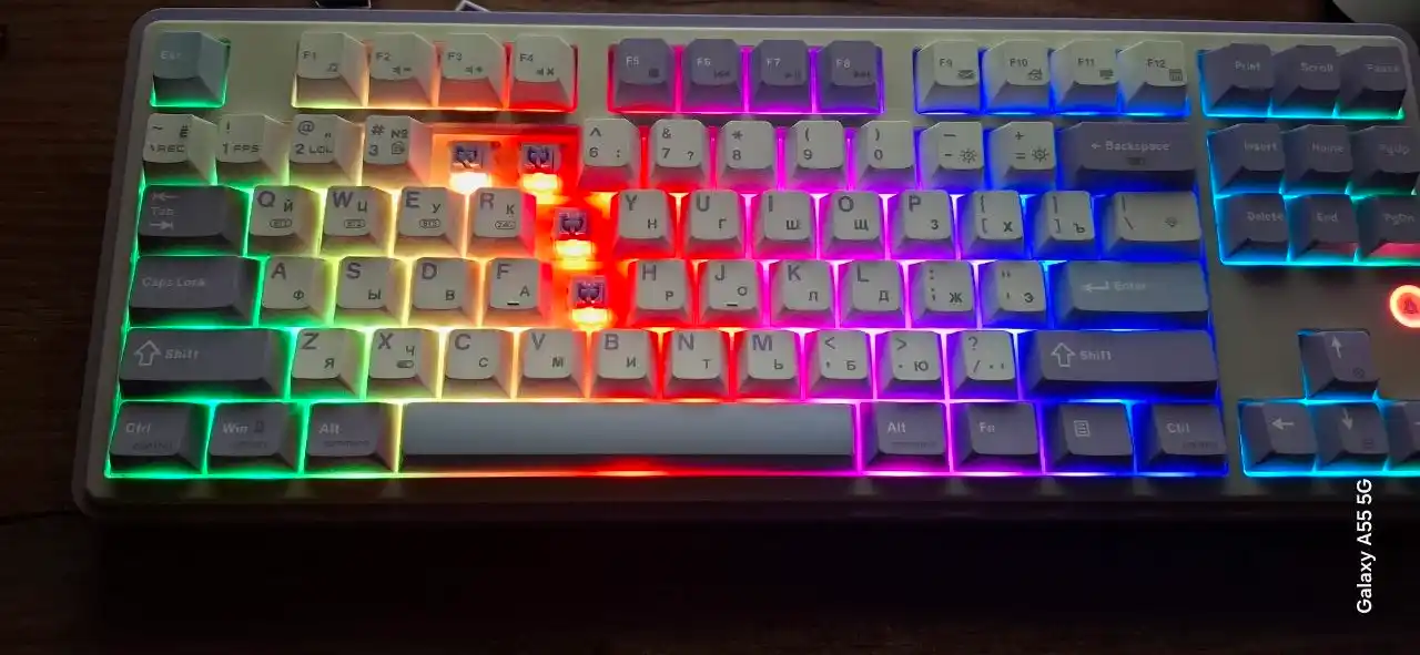 Mexanik O'yin Klaviatura AJAZZ AK870, Simsiz, Bluetooth, RGB, 87 Tugma, 4000mAh, Hot-Swap