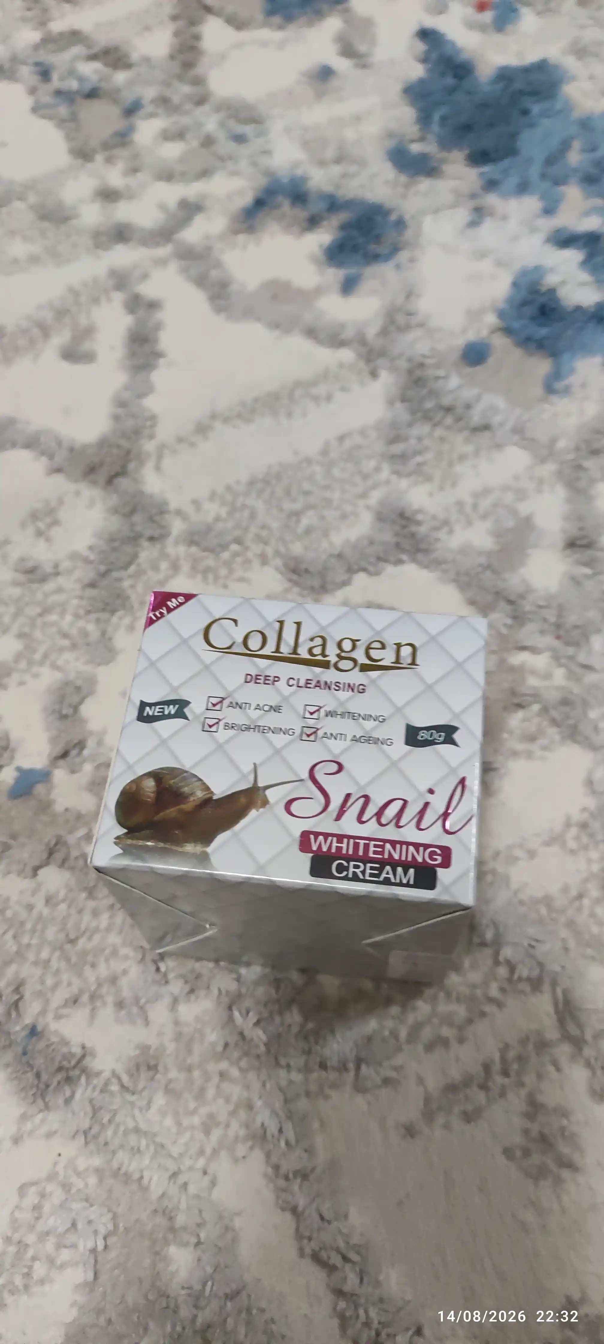 Oziqlantiruvchi, namlantiruvchi yuz uchun krem, shilliqurt ekstrakti Collagen, 80 gr