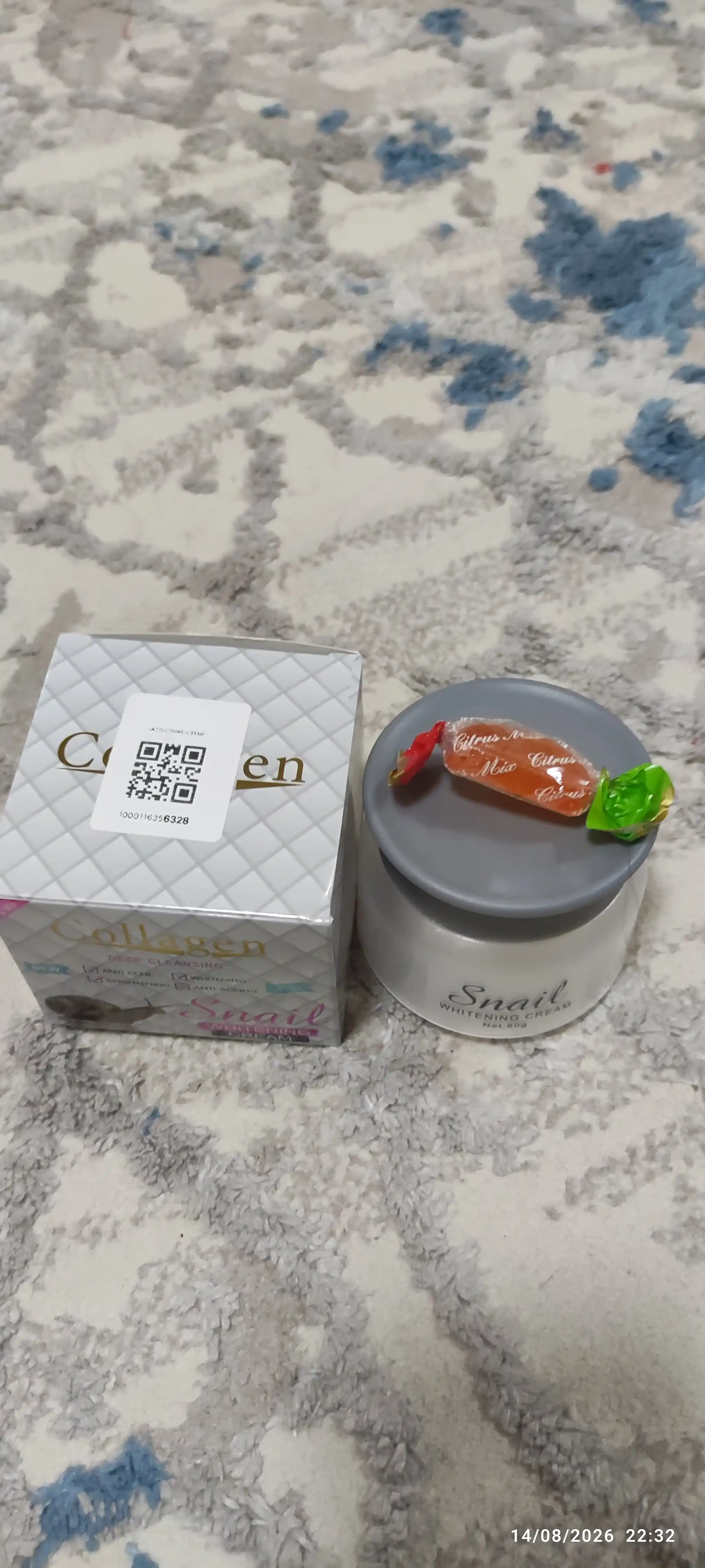 Oziqlantiruvchi, namlantiruvchi yuz uchun krem, shilliqurt ekstrakti Collagen, 80 gr