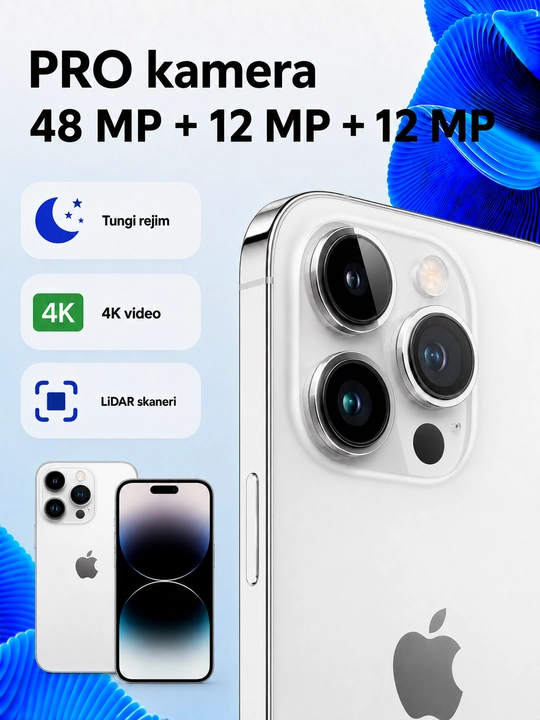 Apple iPhone 14 Pro, 5G, 120 Hz, A16 Bionic, 48 MP kamera, sim-e+sim ro`yxatdan o`tgan