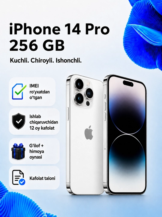 Apple iPhone 14 Pro, 5G, 120 Гц, A16 Bionic, камера 48 Мп, SIM + eSIM зарегистрированы - 
