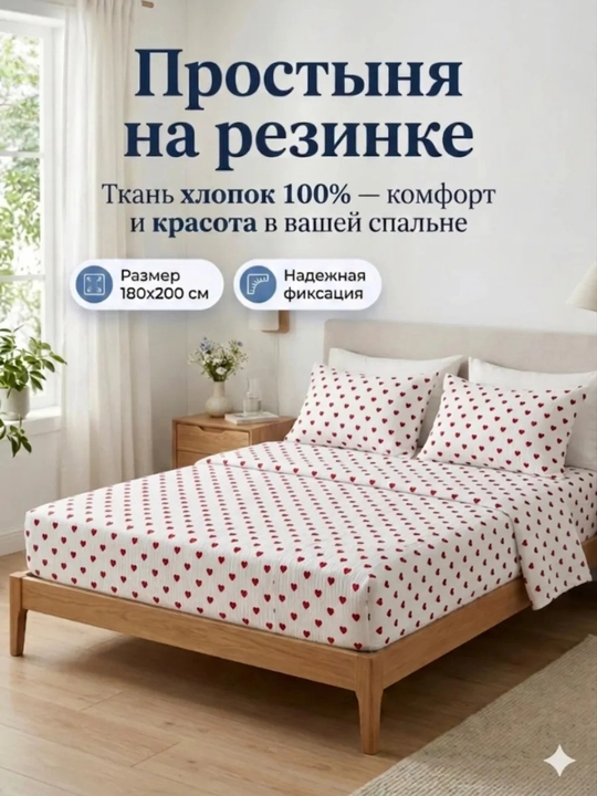 O'rnatiladigan choyshab, 100% paxta - 