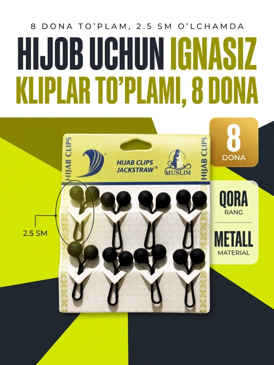 Ro‘mol uchun zamonaviy klipsa — hijob, sharf va ro‘mol aksessuari, turkiya uslubi - 