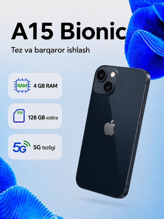Apple iPhone 13 128GB SIM+eSIM imei ro`yxatdan o`tgan
