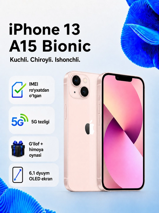 Apple iPhone 13 128GB SIM+eSIM imei ro`yxatdan o`tgan
