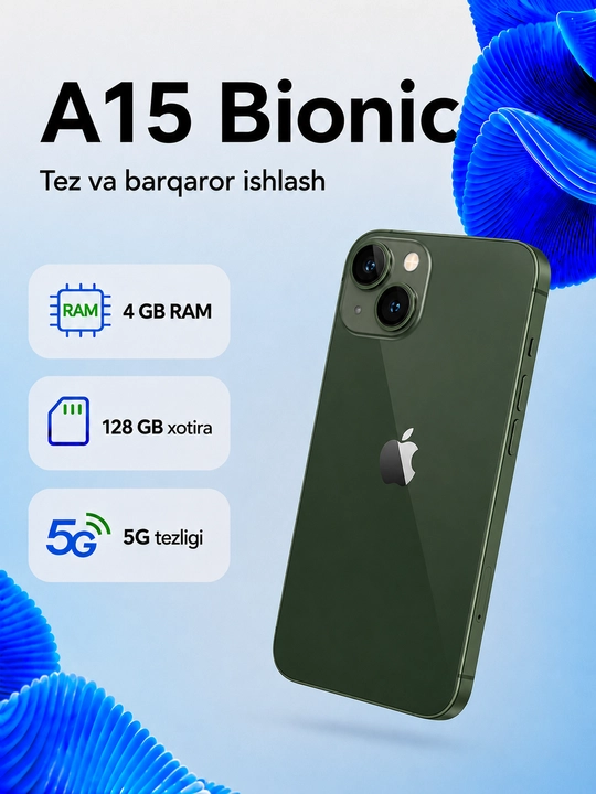 Apple iPhone 13 128GB SIM+eSIM imei ro`yxatdan o`tgan