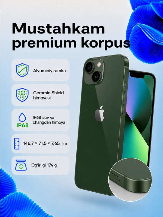 Apple iPhone 13 128GB SIM+eSIM imei ro`yxatdan o`tgan