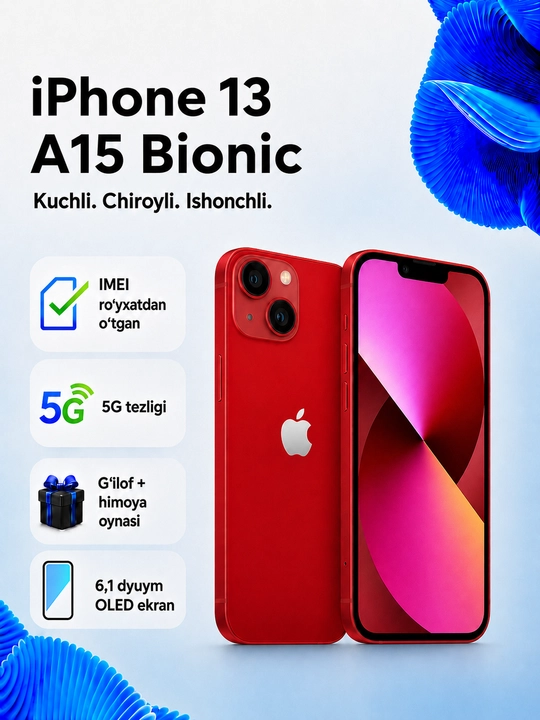Apple iPhone 13 128GB SIM+eSIM imei ro`yxatdan o`tgan