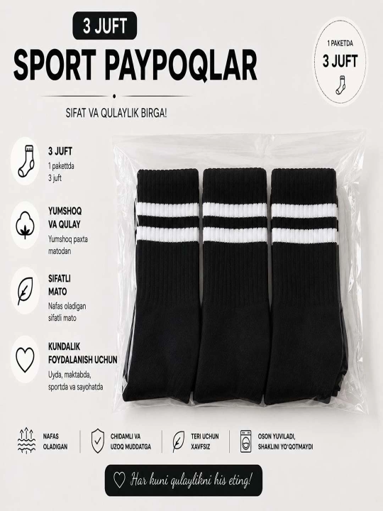Erkaklar va ayollar sport paypoqlari, kalta paypoqlar, getralar va golflar - 