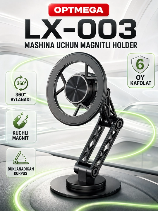 Avtomobil uchun magnit vakuumli telefon ushlagichi Magsafe bilan, 360 darajali, prisoskali